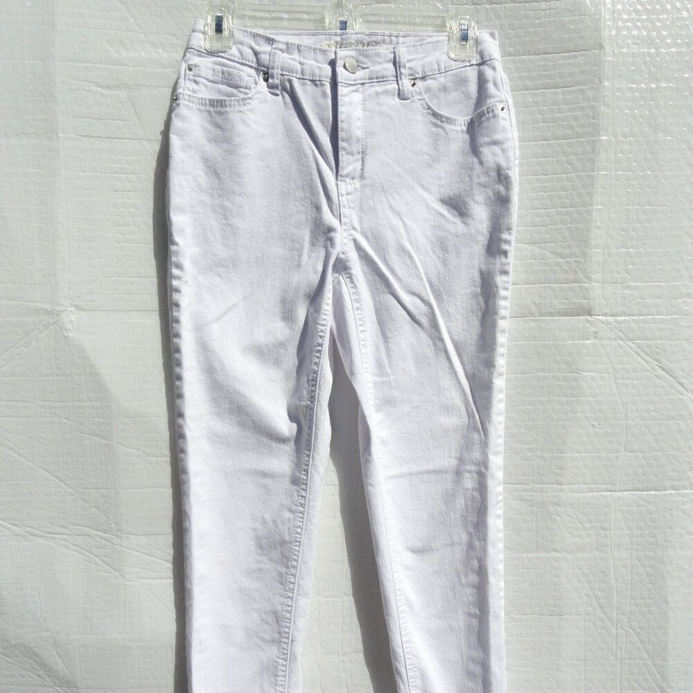 Jones New York White Soho Ankle Pants Mid Rise Jeans 5 Pocket Women's Size 4